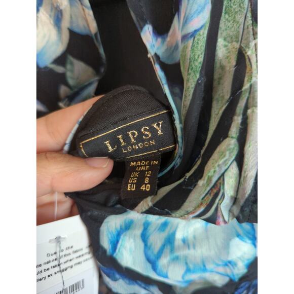 Lipsy Benedicte Floral Halterneck Tiered Dress size 8 NWT - Picture 5 of 7